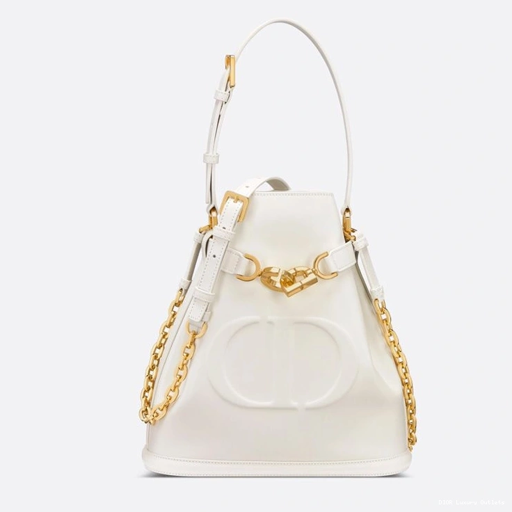 Cheap Calfskin Dior White Bag Medium CD-Embossed C'est 0814 Luxury